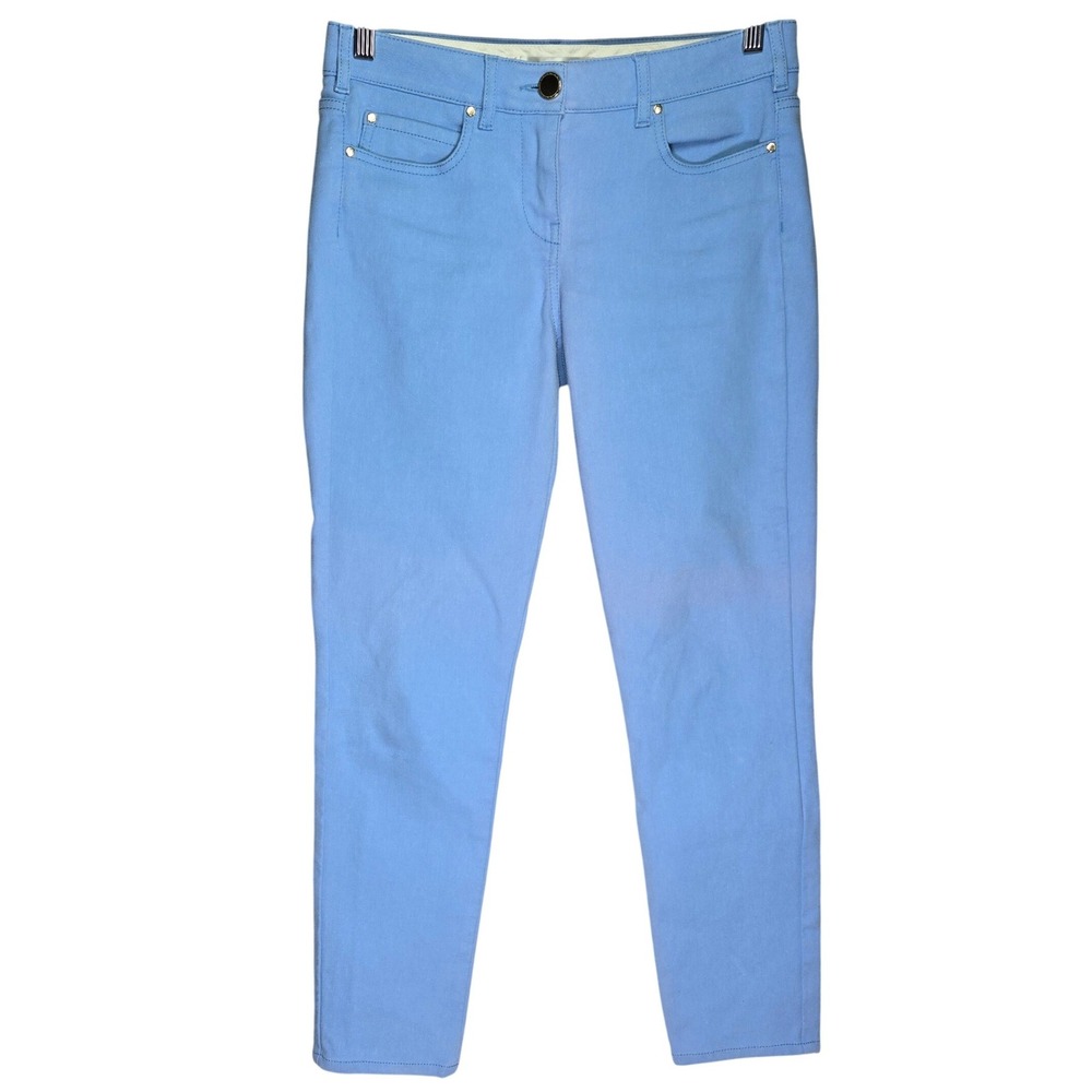 MaxMara Light Blue Slim Fit Tapered Ankle Denim Pants Designer Luxury Trousers‎